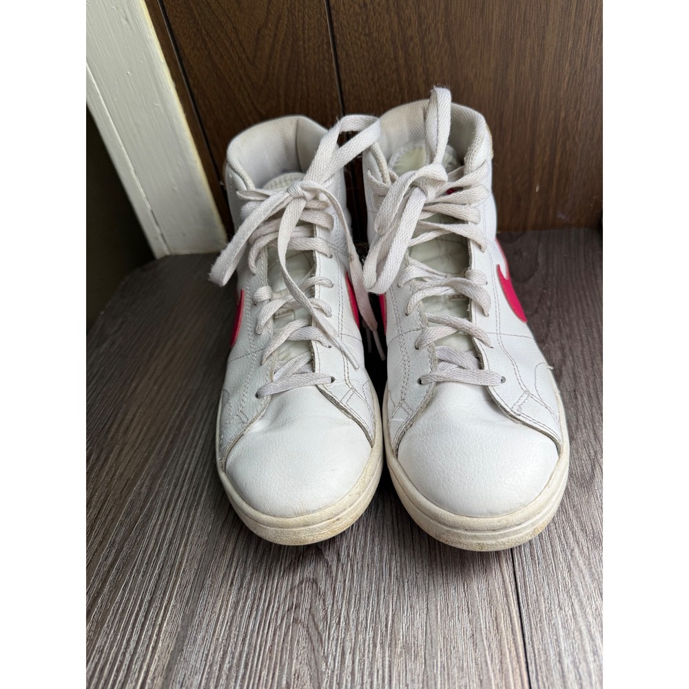 Retro Nike High Top White Pink Stripe‎ Sneakers Shoes Women's Size 8.5